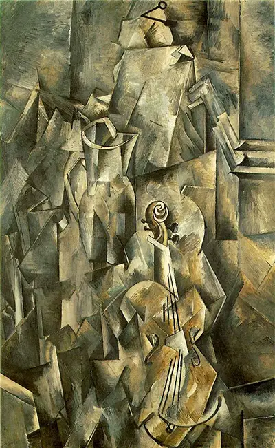 fond landing jeans Violin and Pitcher by Georges Braque